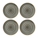 Bonna China Gris dia.12"  Round Grey Porcelain Plate (Set of 4)